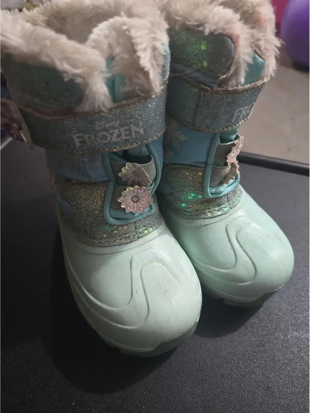Disney Frozen Elsa & Anna Girls Glitter Winter Snow Boots Size 11Y - Picture 6 of 6
